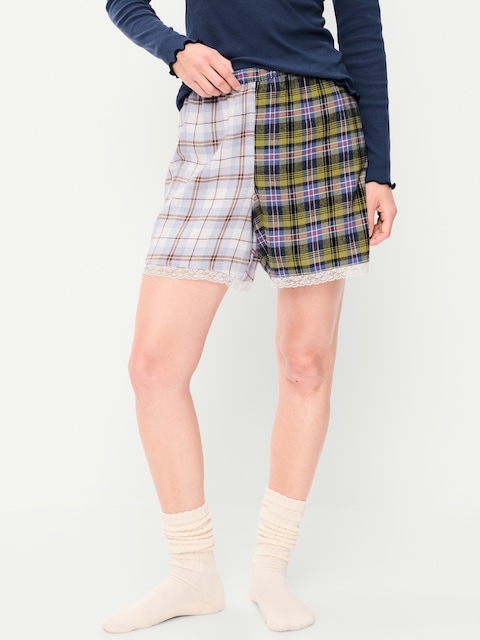 Flannel Boxer Pajama Shorts