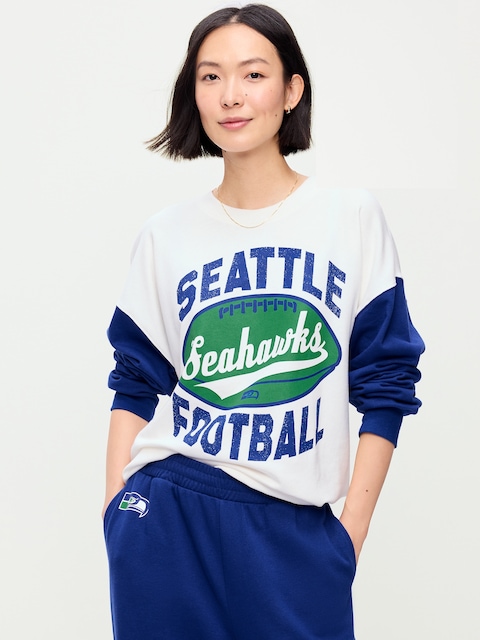 Seattle Seahawks Oversized Fleece Sweatshirt for Women
