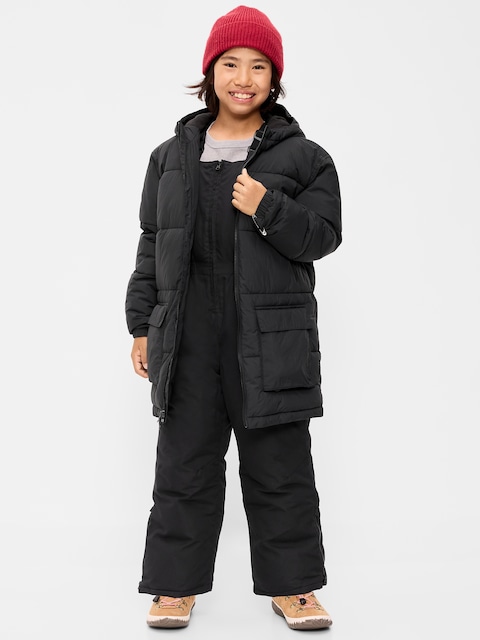Water-Resistant Crinkled Long Puffer Jacket for Boys