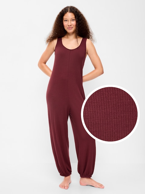 COMBINAISON DE NUIT DE STYLE SAROUEL EN TRICOT GAUFRÉ