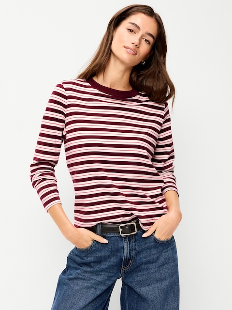 T-SHIRT EN TISSU ÉPAIS À MANCHES LONGUES