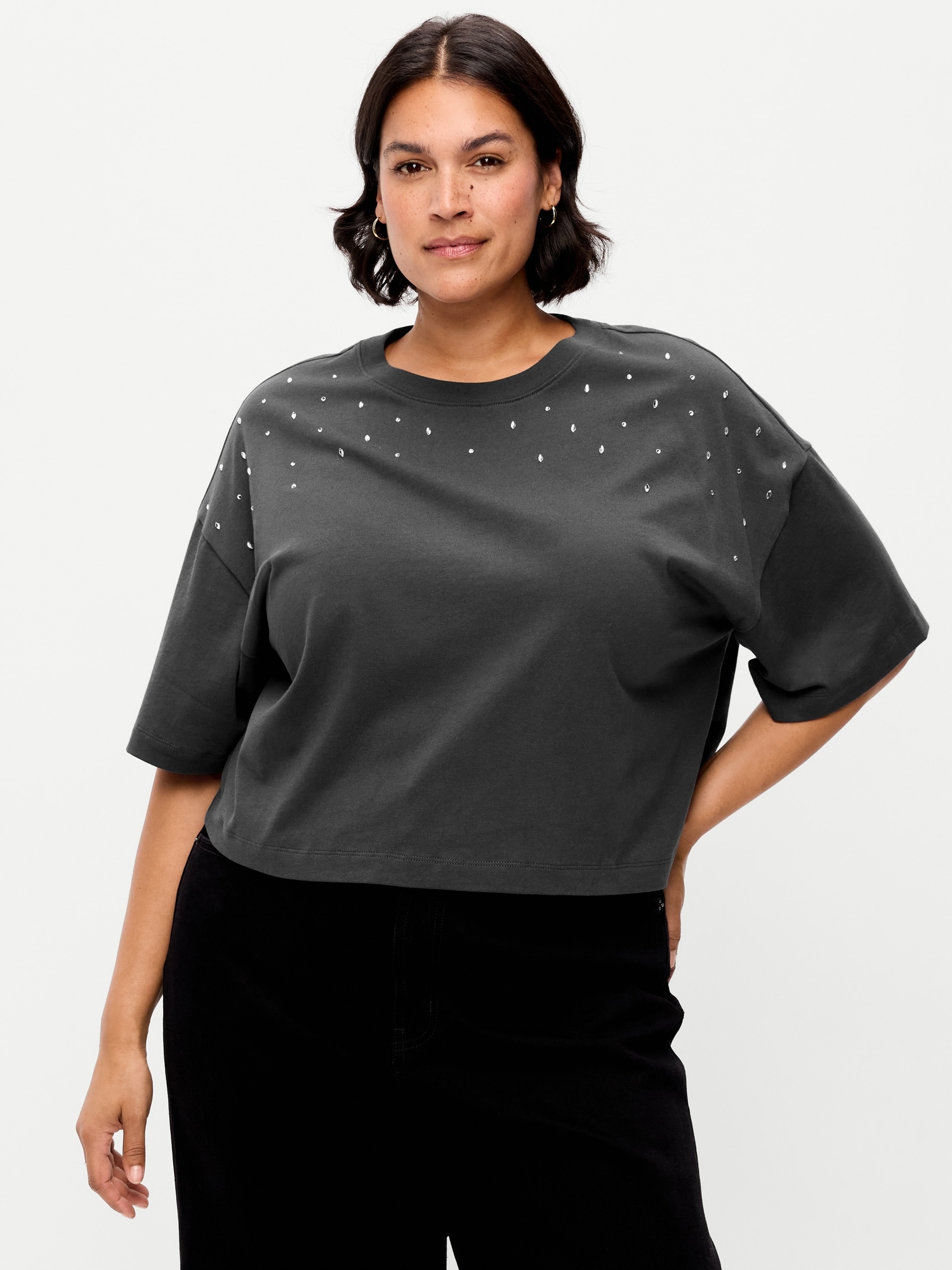 Embellished EveryWear Crew-Neck T-Shirt