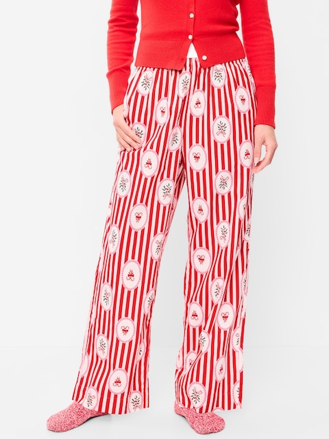 High-Waisted Poplin Pajama Pant