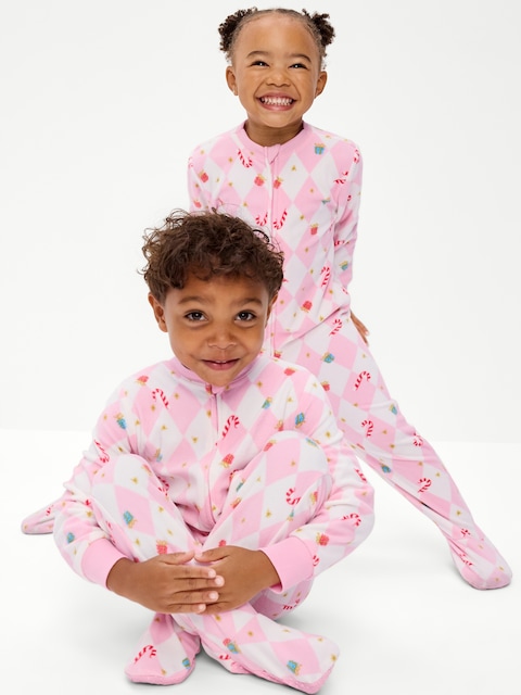 2-Way-Zip Microfleece Pajama One-Piece for Toddler & Baby