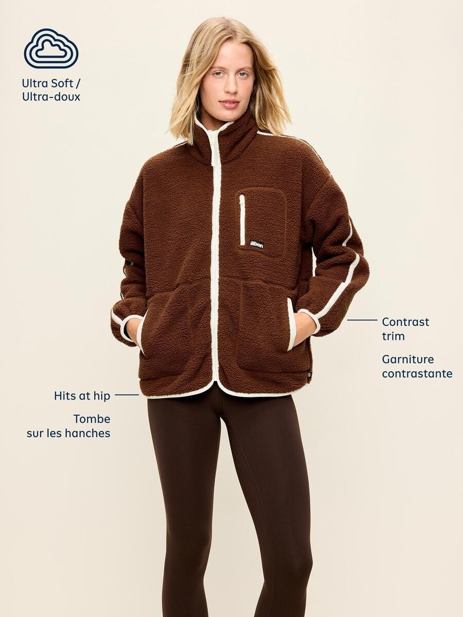 Loose Sherpa Full-Zip Jacket