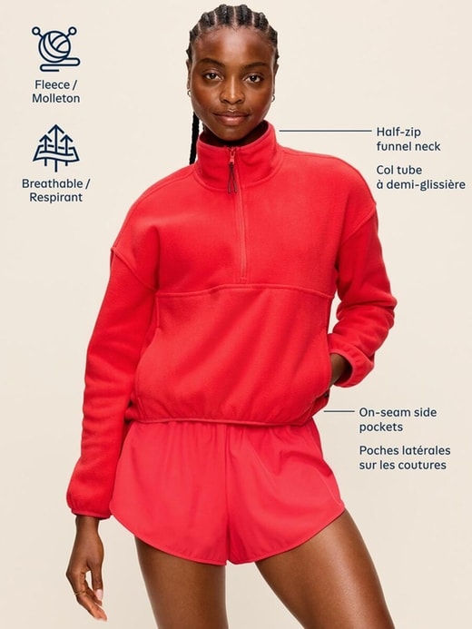 Oversized Half-Zip Performance Fleece Pullover | Old Navy