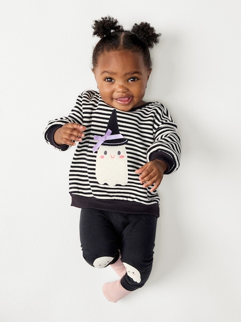 ENSEMBLE CHANDAIL EN COTON OUATÉ À IMPRIMÉ ET LEGGING POUR BÉBÉ
