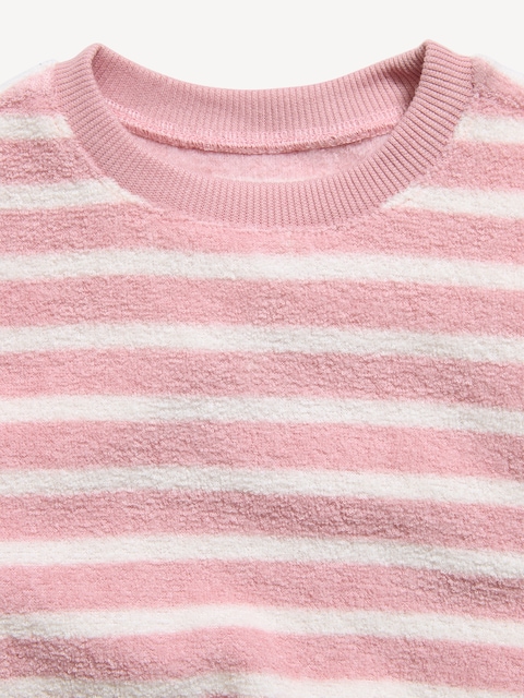 Cozy Terry Striped Crew-Neck Sweatshirt for Baby