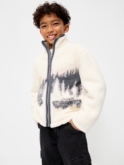 VESTE SURDIMENSIONNÉE EN SHERPA À GLISSIÈRE POUR GARÇON