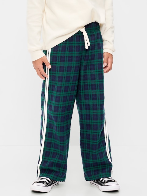 PANTALON COUPE GÉNÉREUSE À TAILLE EXTENSIBLE EN FLANELLE À CARREAUX POUR GARÇON