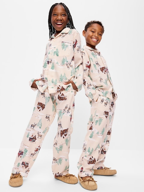 PANTALON DE PYJAMA EN FLANELLE À MOTIF UNISEXE POUR ENFANT