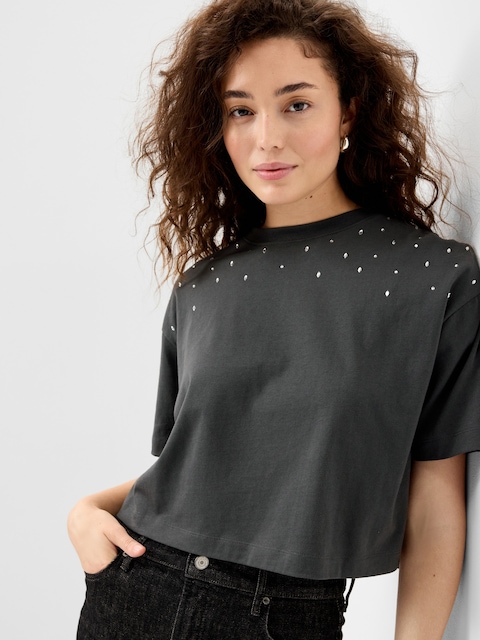 Embellished EveryWear Crew-Neck T-Shirt