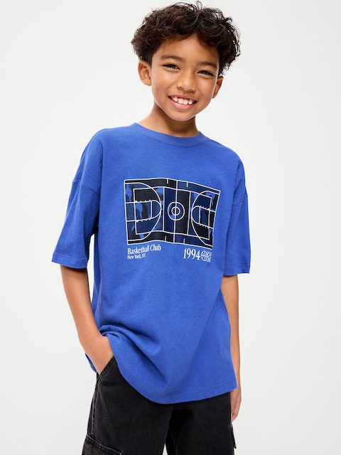 Oversized Short-Sleeve Graphic T-Shirt for Boys
