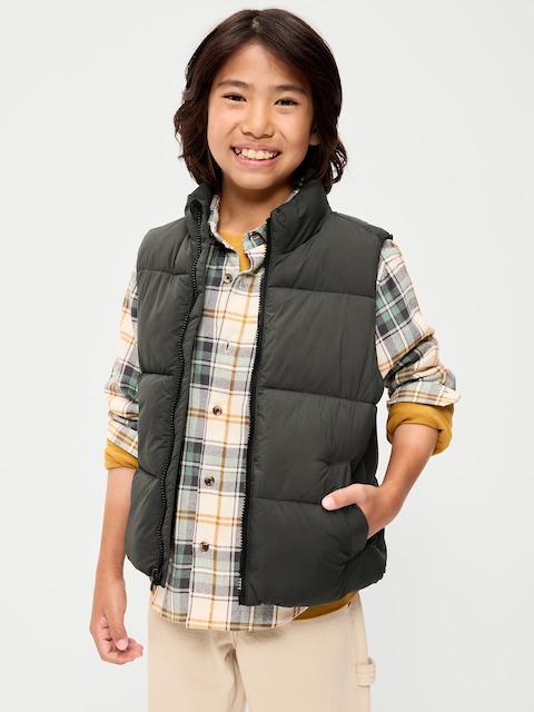 Frost-Free Water-Resistant Puffer Vest for Boys