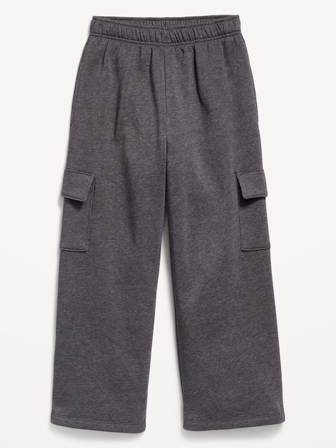 PANTALON CARGO EN COTON OUATÉ COUPE TRÈS GÉNÉREUSE À JAMBE LARGE POUR FILLE