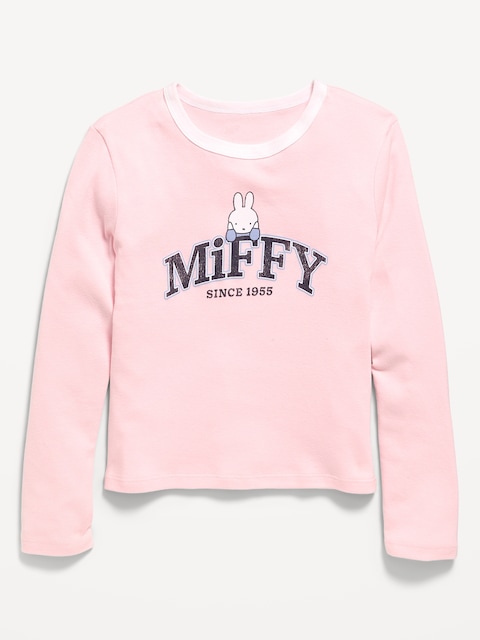 T-SHIRT À IMPRIMÉ MIFFY™ À MANCHES LONGUES ET À BORDS CONTRASTANTS POUR FILLE