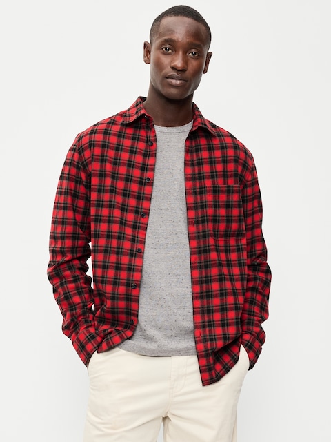 CHEMISE DÉCONTRACTÉE EN FLANELLE À MANCHES LONGUES AVEC POCHE