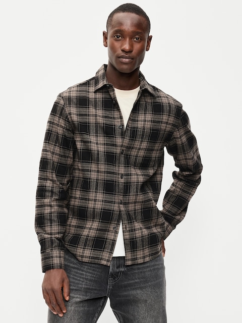 CHEMISE DÉCONTRACTÉE EN FLANELLE À MANCHES LONGUES AVEC POCHE
