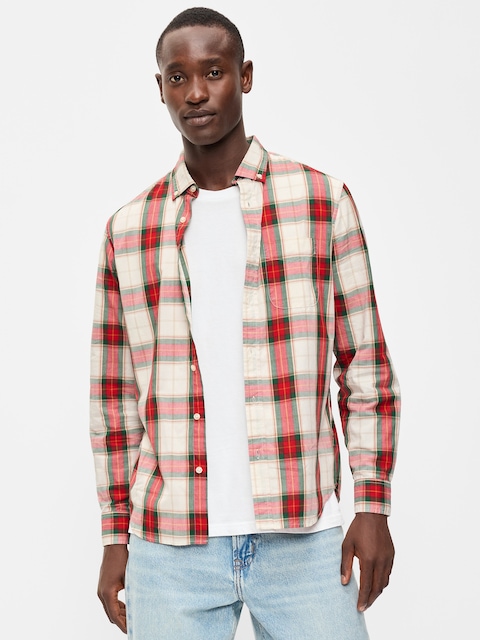 Classic Fit Everyday Plaid Poplin Shirt