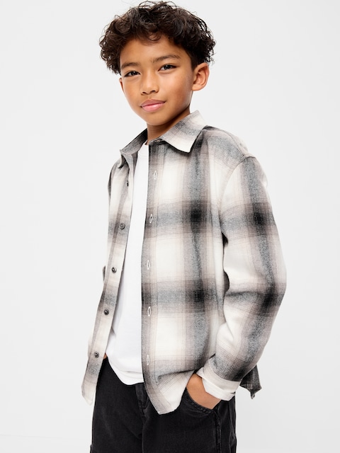 Oversized Long-Sleeve Flannel Shirt for Boys