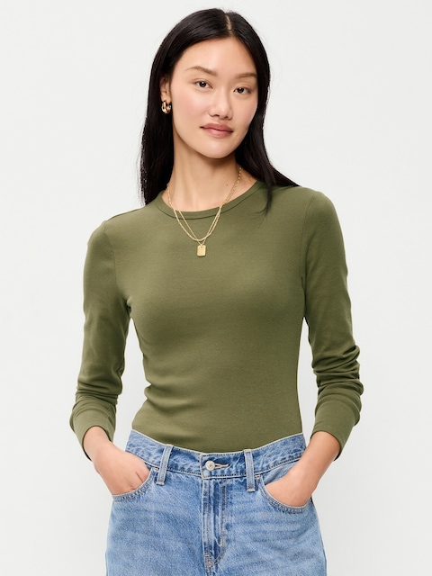 Snug Crew-Neck Long Sleeve T-Shirt