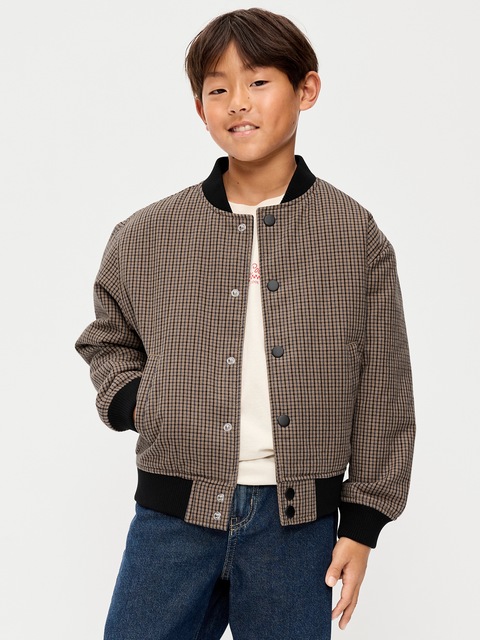 BLOUSON D'AVIATEUR SURDIMENSIONNÉ EN SERGÉ POUR GARÇON