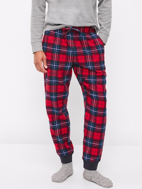 Plaid Flannel Pajama Joggers for Men