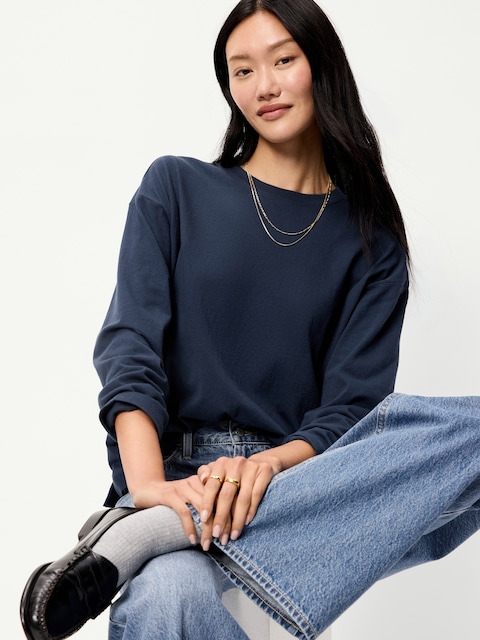 Vintage Long-Sleeve Crew-Neck T-Shirt