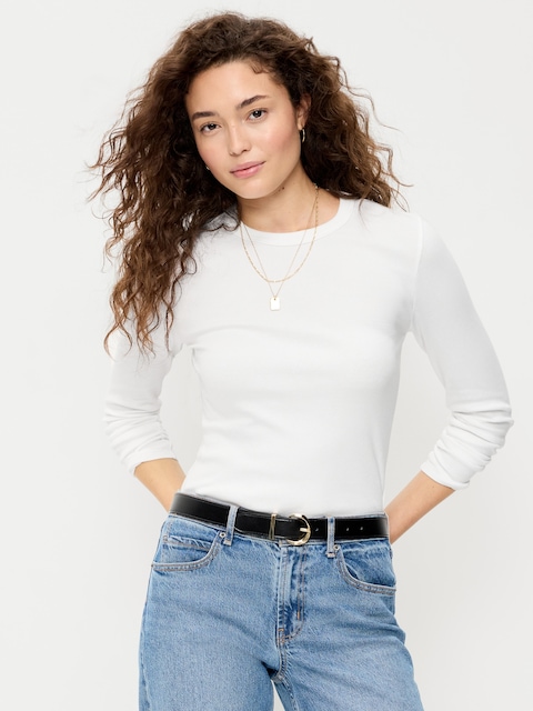 Snug Long-Sleeve Ribbed T-Shirt