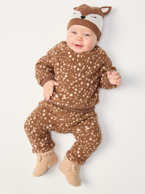 ENSEMBLE CHANDAIL ET PANTALON EN SHERPA À MOTIF POUR BÉBÉ