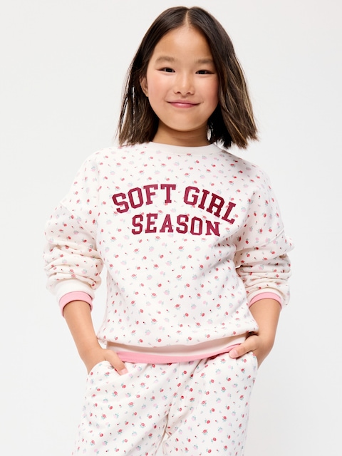 Oversized Long-Sleeve Tunic Sweatshirt for Girls