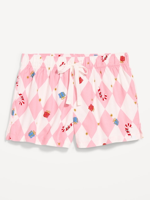Flannel Boxer Pajama Shorts for Women