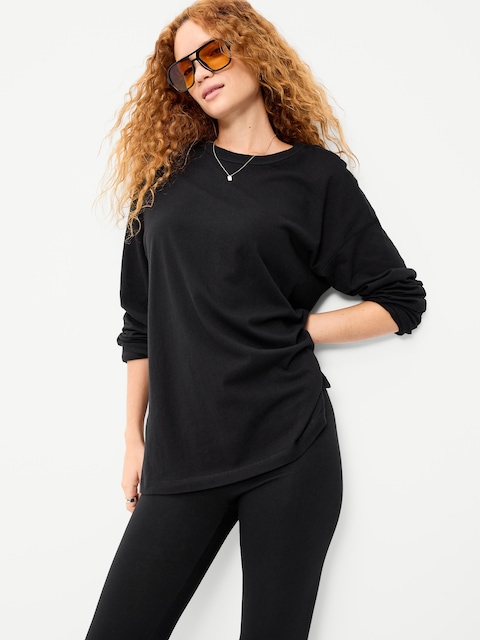 Oversized EveryWear Long-Sleeve Tunic T-Shirt