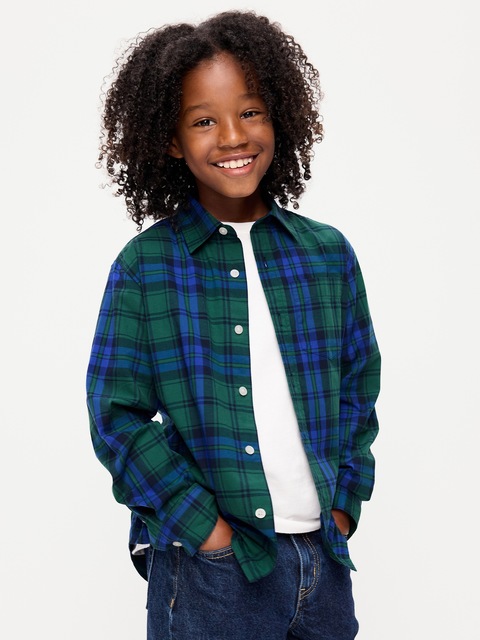 CHEMISE EN POPELINE À CARREAUX À MANCHES LONGUES POUR GARÇON