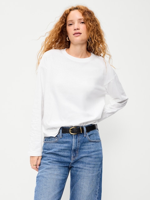 Vintage Long-Sleeve Crew-Neck T-Shirt
