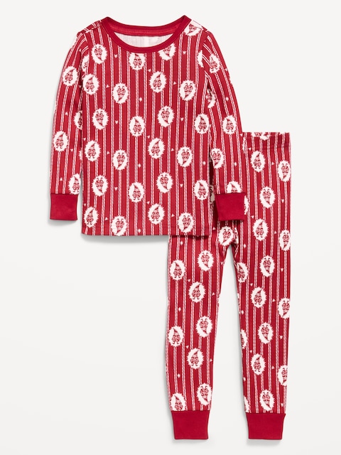Printed Snug-Fit 100% Cotton Pajama Set for Toddler & Baby