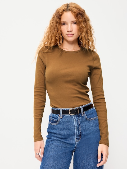 Snug Crew-Neck Long Sleeve T-Shirt