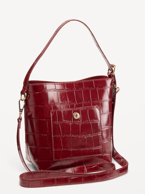 Small Preppy Embossed Bucket Bag