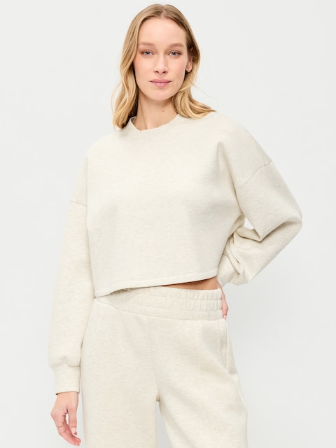 Bounce Fleece Crew-Neck Cropped Sweatshirt