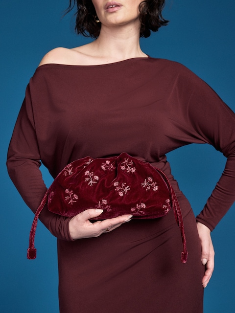 Old Navy x Altuzarra Velvet Drawstring Baguette Bag