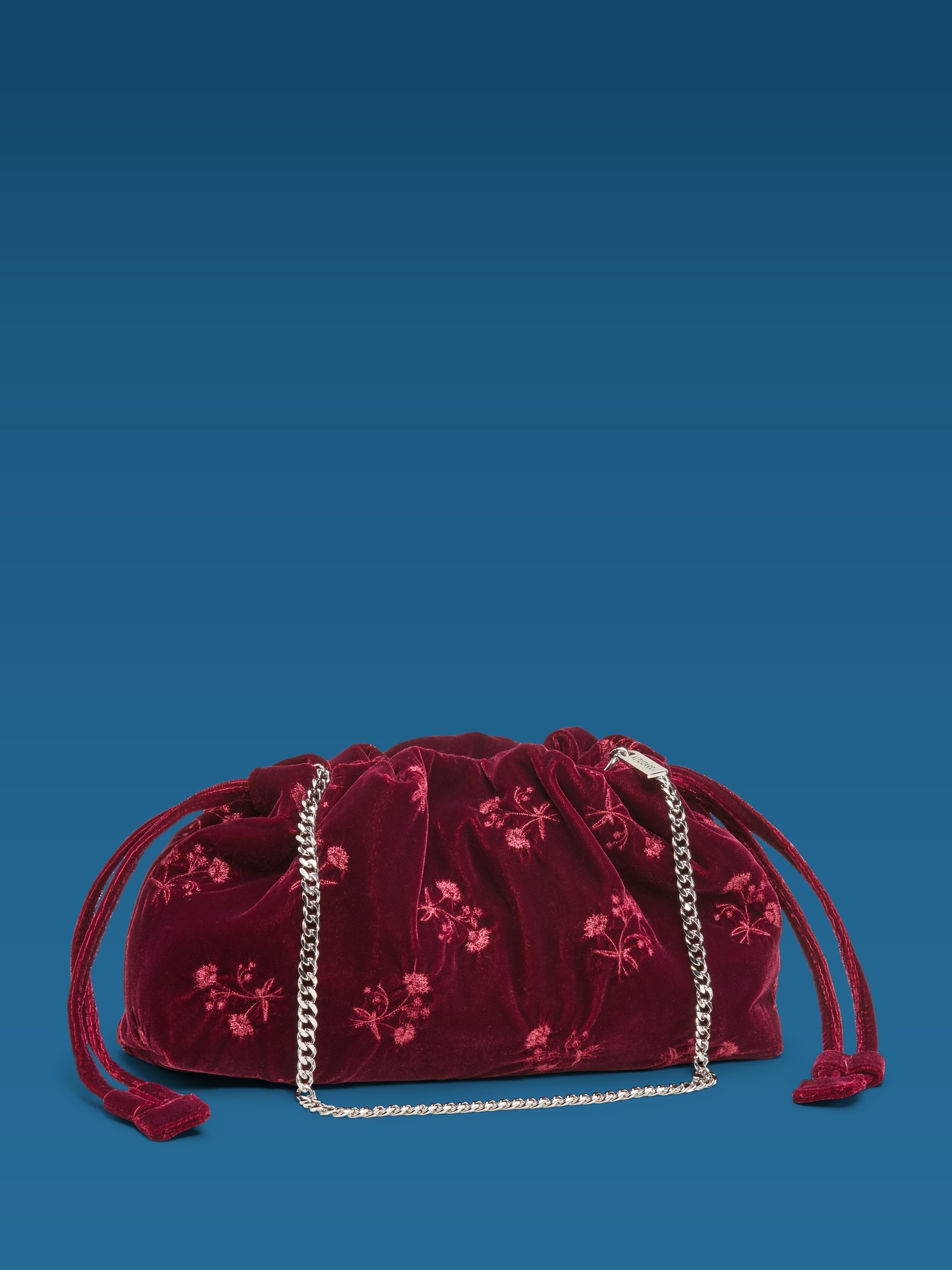 Old Navy x Altuzarra Velvet Drawstring Baguette Bag