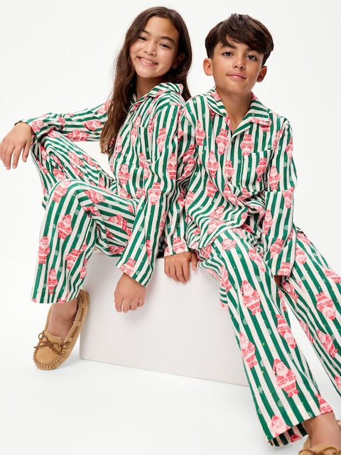 Gender-Neutral Printed Flannel Pajama Pants Set for Kids