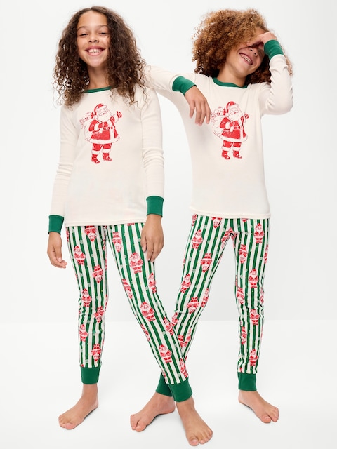Gender-Neutral Snug-Fit Graphic Pajama Set for Kids
