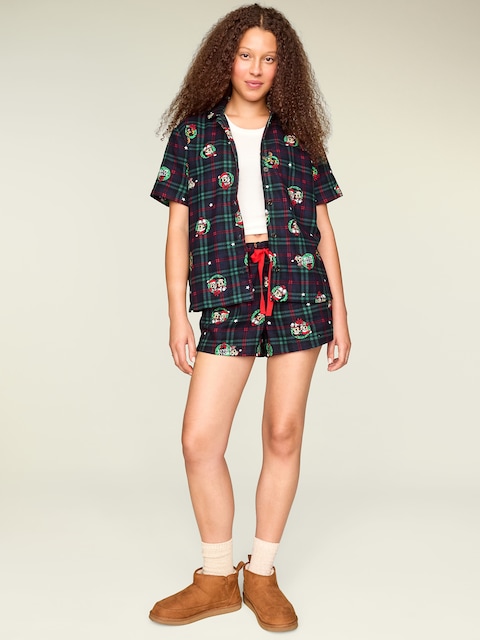 Old Navy x Disney Flannel Pajama Shorts Set for Women