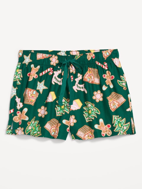 Flannel Boxer Pajama Shorts for Women