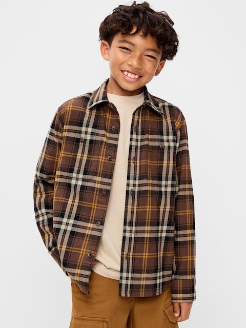 Long-Sleeve Flannel Shirt for Boys
