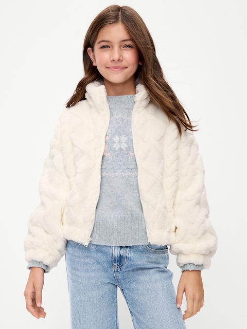 Oversized Sherpa Jacket for Girls