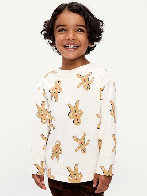 Printed Long-Sleeve Unisex T-Shirt for Toddler