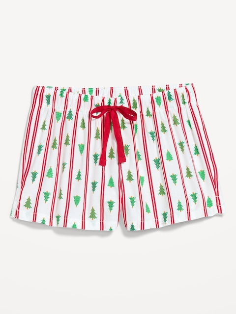 Flannel Boxer Pajama Shorts for Women