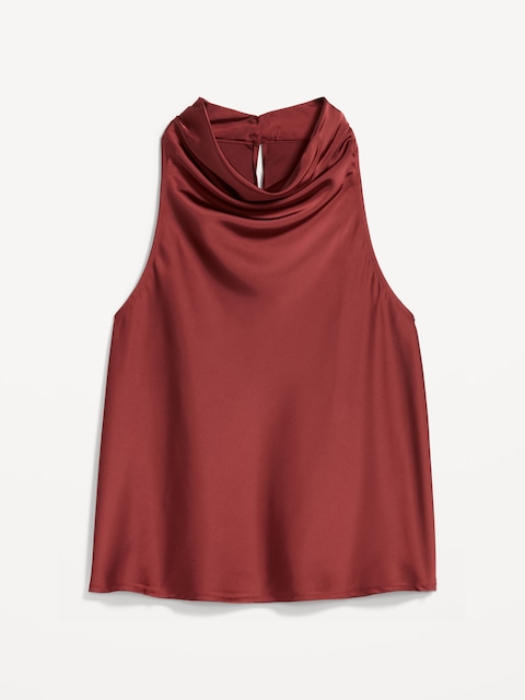 CAMISOLE À COL CAGOULE EN SATIN